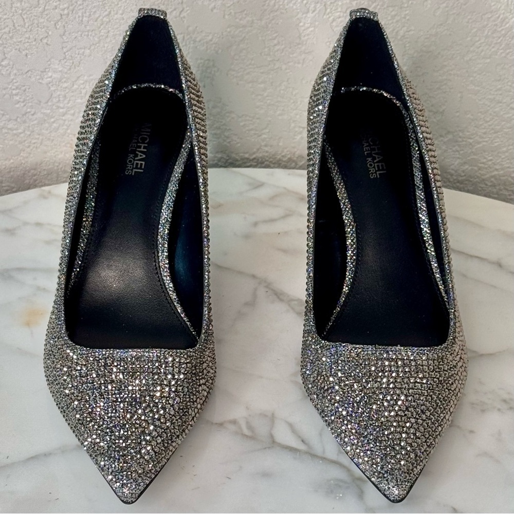 Michael Kors Alina Flex Gunmetal,Heels, Pumps, individual dazzling rhinestone’s - Picture 8 of 12